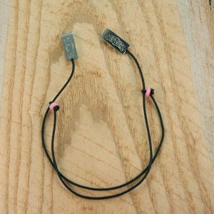 Capsurz® Prevent Your Hat From Blowing Off In the Wind Black Cord With Pink Nylon Beads