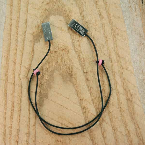 Capsurz® Prevent Your Hat From Blowing Off In the Wind Black Cord With Pink Nylon Beads