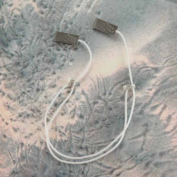 Capsurz® Keep Your Hat Securely On Your Head In the Wind White Cord With Silver Metal Beads